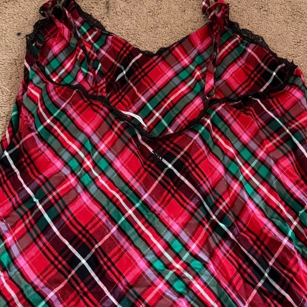Victoria's‎ Secret red and green plaid nightgown/loungewear dress - Picture 4 of 6